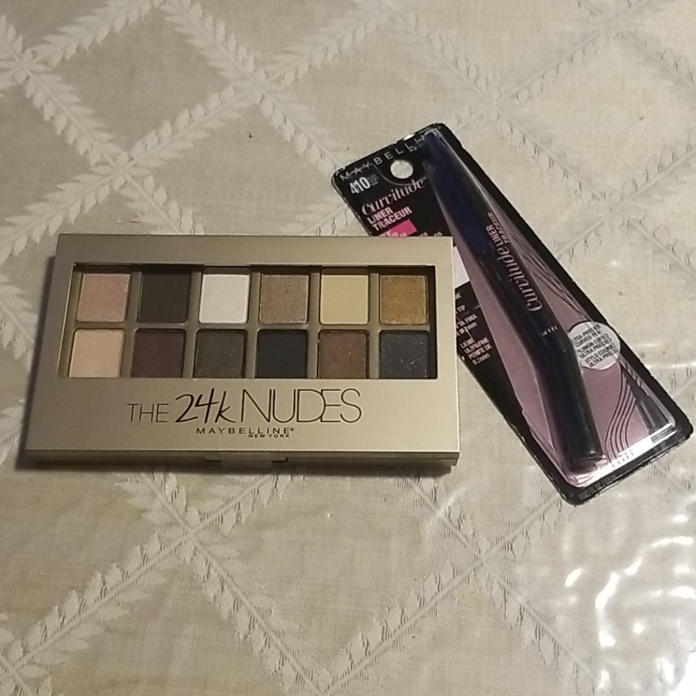 24K NUDES EYESHADOW PALETTE & CURVITUDE EYELINER